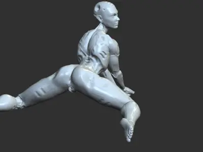 Sensual Sci-Fi Android Pin-Up NSFW 3D Statue 3D print model