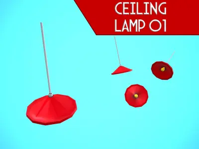 CEILING LAMP 01 CARTOON STYLIZED Low-poly 3D model