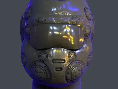 Gas mask helmet scifi Low-poly character art game space Low-poly Low-poly 3D model get