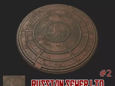 Russian sewer lid - 2 Low-poly 3D model