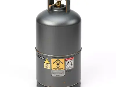 Weathered Industrial Gas Cylinder Low-poly 3D model