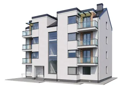 Residential building V2 3D model