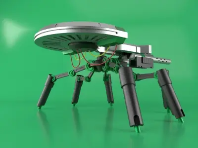 Sci-fi Spider bot  Low-poly 3D model