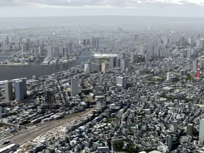 Tokyo Japan Asian City 40kmx40km 3D model