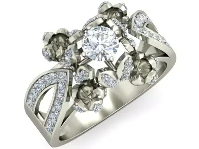 Women Wedding Engagement Ring 3D print model 27