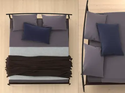 Orpheo modern bed with metal frame 3D model