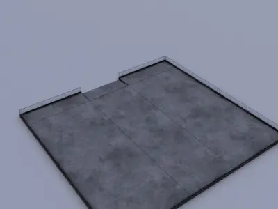 Parking concrete floor on sky Low-poly 3D model