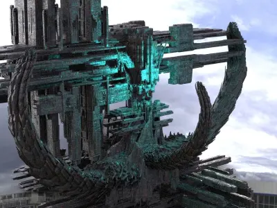 Dragon Sci fi Cult City Halls 3 3D model