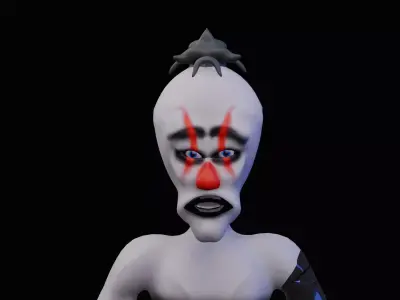 CREEPY SCI FI CYBER ARM CLOWN Low-poly 3D model