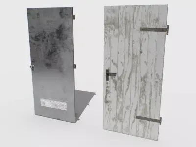 Basement Doors Pack 5 Low-poly 3D model