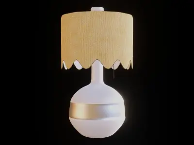 Table Fabric Lamp Low-poly 3D model