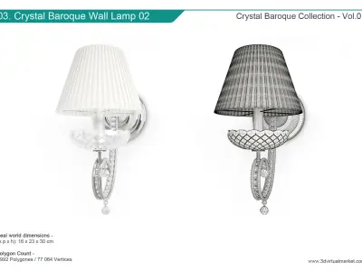Baroque Crystal Lamps Collection 3D model