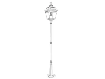 Imperial Street Lamp Post Low-poly 3D model