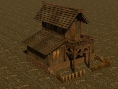 Medieval house ten 17 Low-poly 3D model