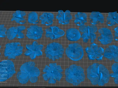 31 NEW FLOWERS RINGS RING HIGHT QUALITY JEWELERY 3D print model purchase