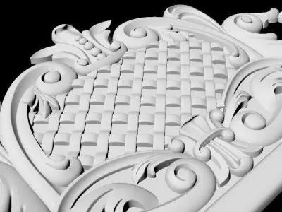 Central decor ornament for furniture 3D model