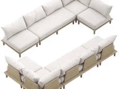 CB2 Baixa Wood Outdoor Sofa 3D model