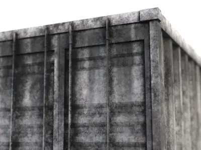 Game-Ready White Sea Container Low-poly 3D model