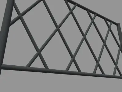 Fence 03 Low-poly 3D model