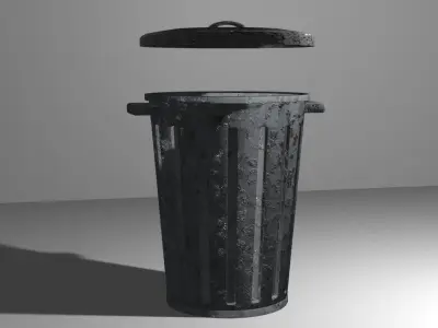 Trashcan trash can - garbage can Low-poly 3D model
