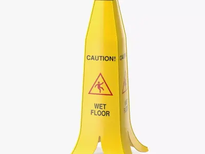 Banana Cone Caution Wet Floor Sign 60cm 3D model