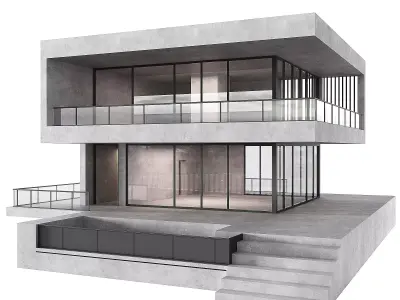 Modern Concrete House  3D model