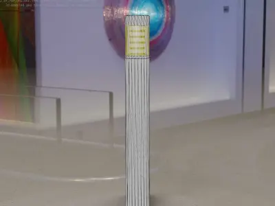 Dark Red Light-Column -16- Street-Light 9 Low-poly 3D model