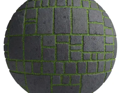 Grass Stone Materials3- By 3 color Pbr By Sbsar 4k Texture