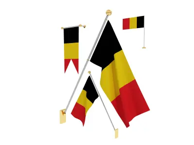 Flags of Belgium 3D model