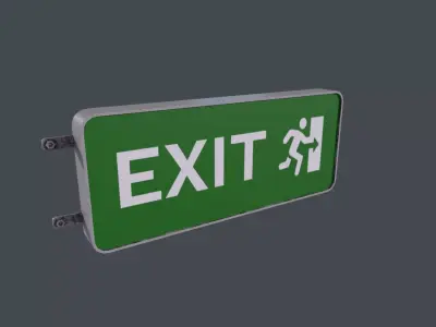Plastic Exit Sign 3D Model Low-poly 3D model