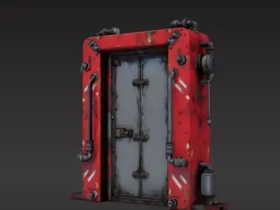 futuristic sci-fi door 3D print model shop