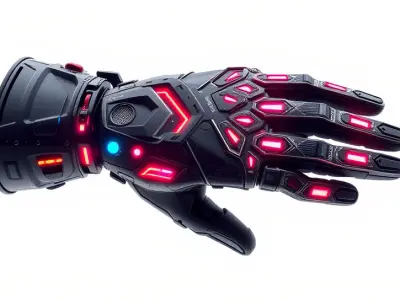 Futuristic Robotic Glove Model Pack with LED Accents Low-poly 3D model