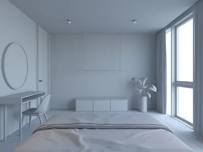Dot Bedroom Scene 3D model