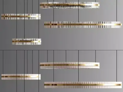 Cristallo Trihedrons Ceiling Chandelier 3D model