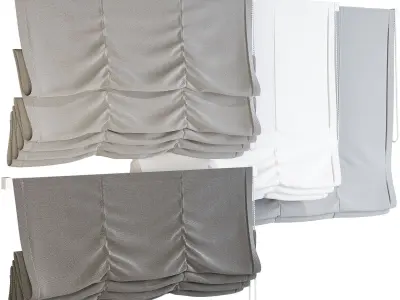 Roman Blinds Curtain Set Low-poly 3D model order