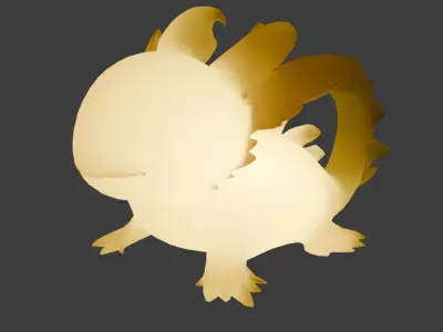 Indirect lighting of Axolotl 3D model
