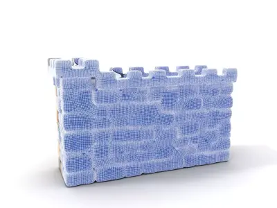 Colorful Castle Wall model pack Low-poly 3D model