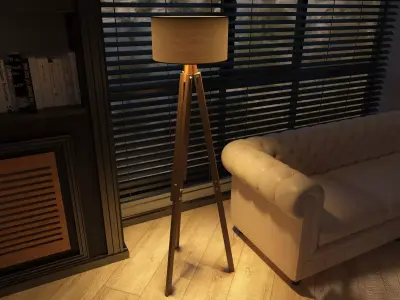 Vintage Floor Lamp 3D model  Low-poly 3D model