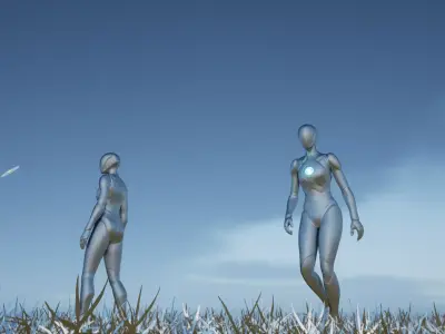 Grassy Alien Meadow  Low-poly 3D model