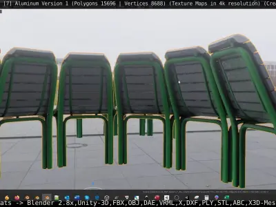  Round Tree Bench - 7 - Aluminum Version 1 Low-poly 3D model