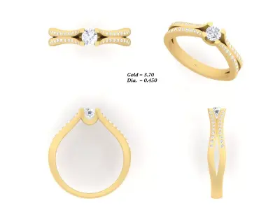 Diamond Ring For Women 3d Print Model 3D print model 70
