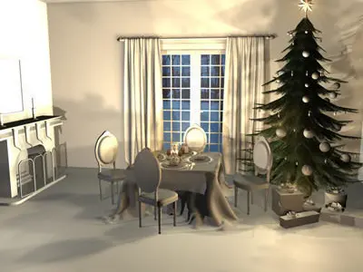 xmas dining room 3D model
