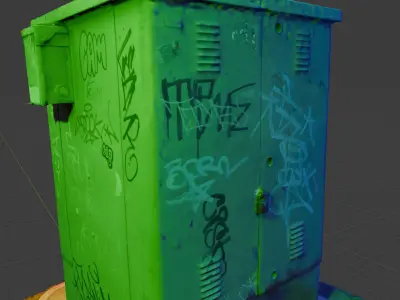 Utility Box 001 - Photoscanned  Free 3D model