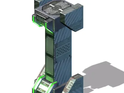 Mechanical-wall column 3D model