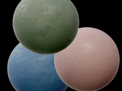 PBR Wall Paint texture 2k 3 variants 3D model