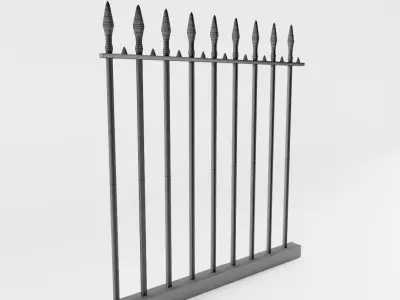 Antique Fence Low-poly 3D model
