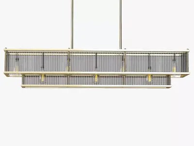 Marais Linear Chandelier 48in with Bulb 3D model
