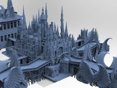 Gothic Palace Victorian exterior 6  3D model