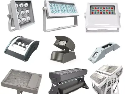 Outdoor industrial Lighting Module pack 3D print model