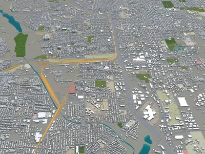 San Bernardino California USA Low-poly 3D model